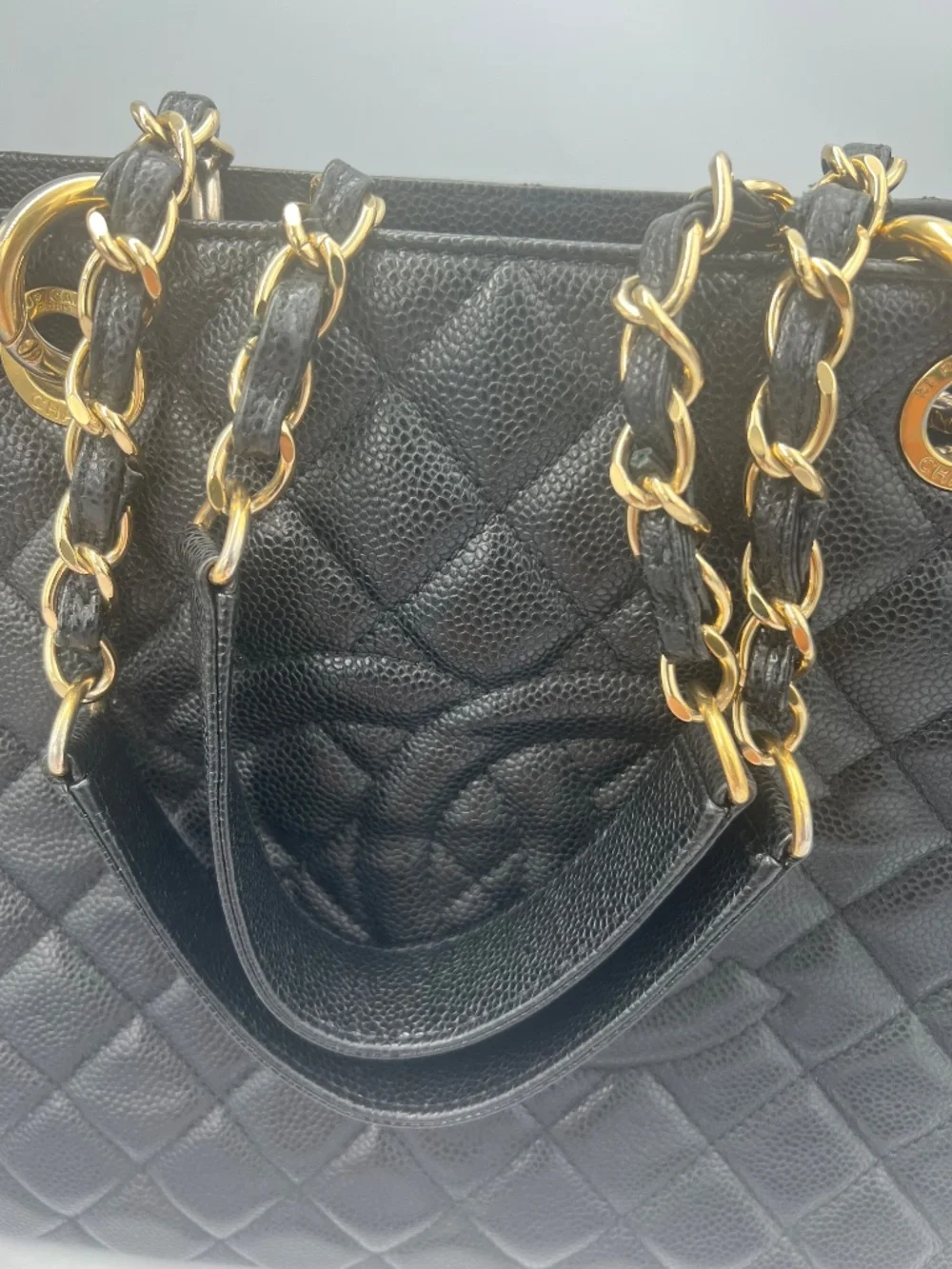 CHANEL Caviar Quilted XL Grand Shopping Tote GST Black
